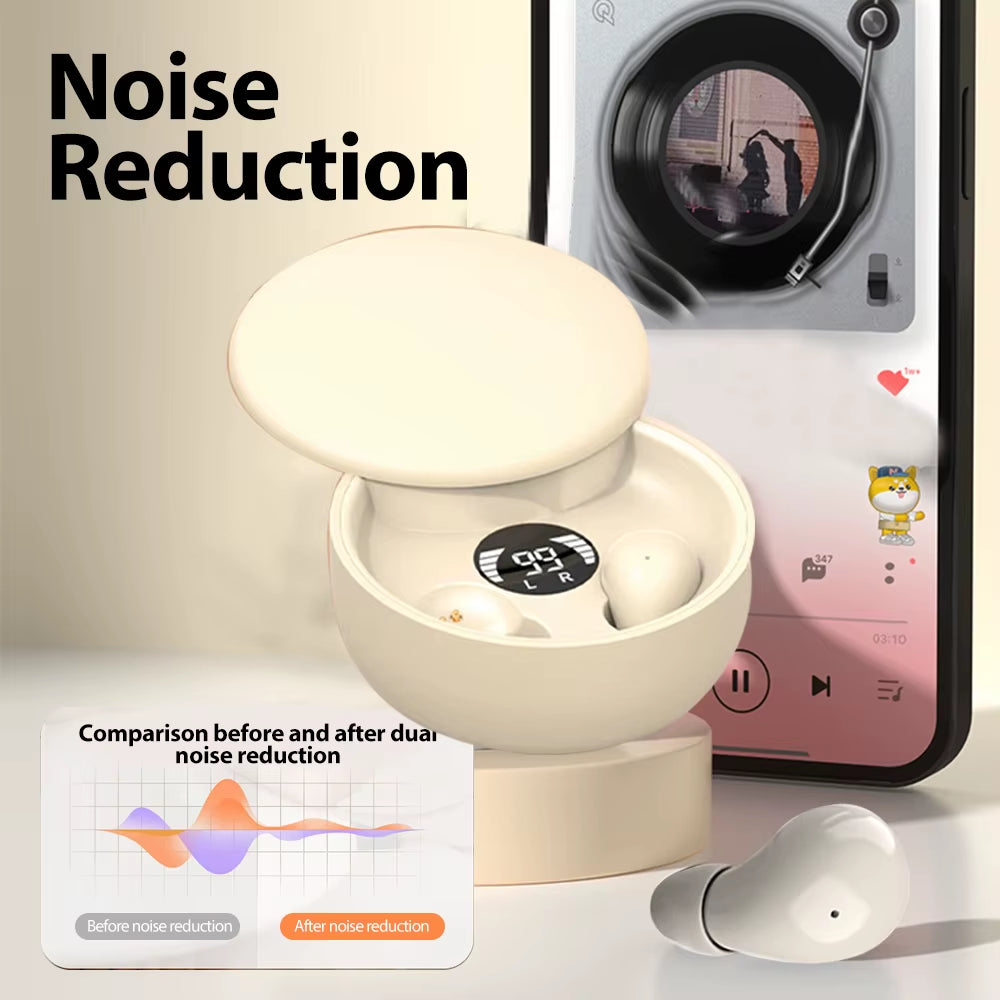 Invisible Sleep Headphones Bluetooth 5.4 Earphones Mini Earbuds TWS Wireless HIFI Stereo Noise Reduction Waterproof Heasets
