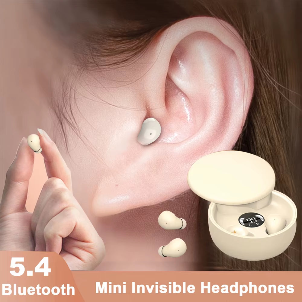 Invisible Sleep Headphones Bluetooth 5.4 Earphones Mini Earbuds TWS Wireless HIFI Stereo Noise Reduction Waterproof Heasets